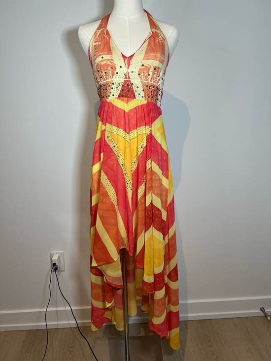 S-Twelve Dresses & Skirts - NWT S-Twelve Halter High-Low Maxi Dress Coral, Orange Yellow Women’s Size Small